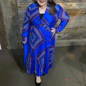 Pleated Belted Dress